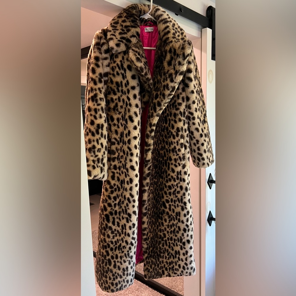Miss Selfridge Animal Print Teddy Jacket